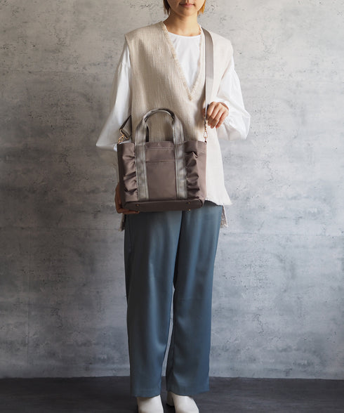 2WAY フリルトートバッグ 12-1116